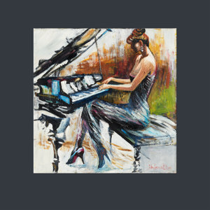 Art Print Unframed Lady At The Piano